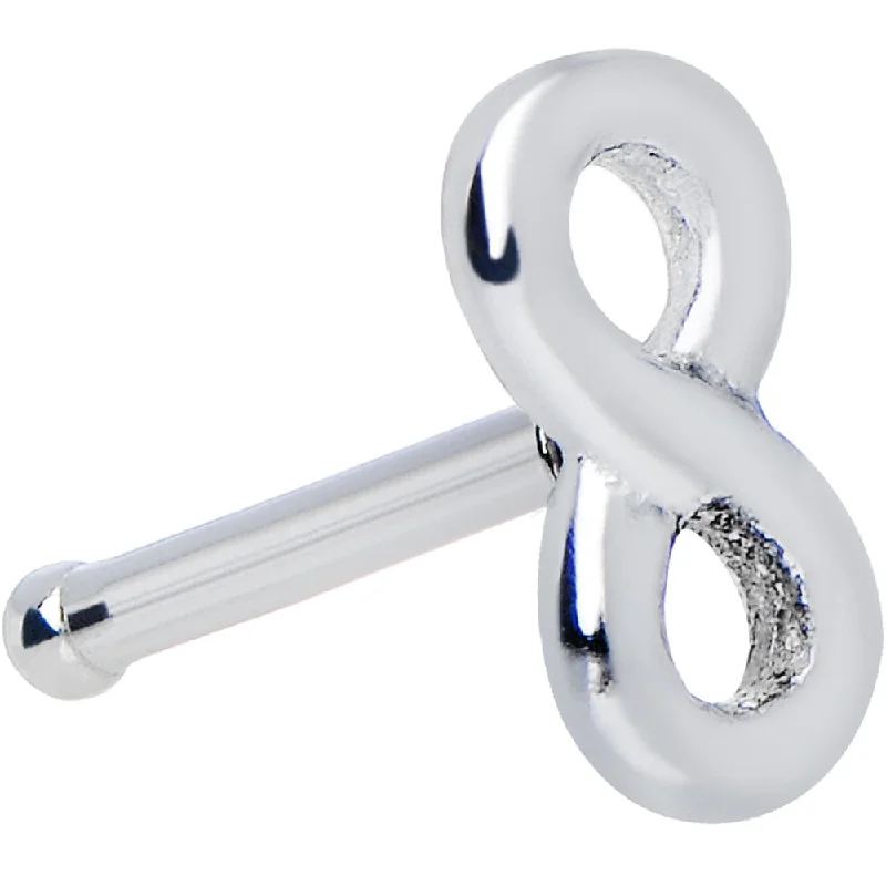 Nose Rings with Elegant Patterns -20 Gauge Gleaming Infinity Symbol Nose Bone