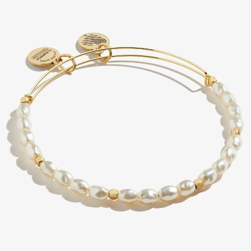 Simple Metal Bangles for Women-Pearl Bangle