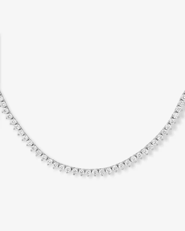 Shop Classic Women's  Necklaces & Pendants with a Modern Twist-Not Your Basic Tennis Choker - Silver|White Diamondettes