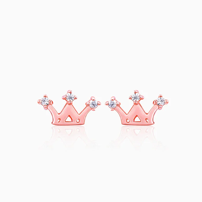Women's Earrings – Elegant Designs for Every Personality--Rose Gold Tiara Stud Earrings Women's Earrings – Elegant Designs for Every Personality--Rose Gold Tiara Stud Earrings