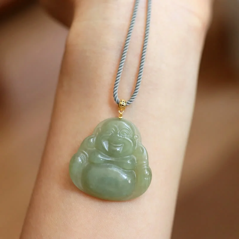 Shop Classic Women's Necklaces & Pendants with a Modern Twist-Buddha Stones 18K Gold Laughing Buddha Jade Abundance Necklace String Pendant Shop Classic Women's Necklaces & Pendants with a Modern Twist-Buddha Stones 18K Gold Laughing Buddha Jade Abundance Necklace String Pendant