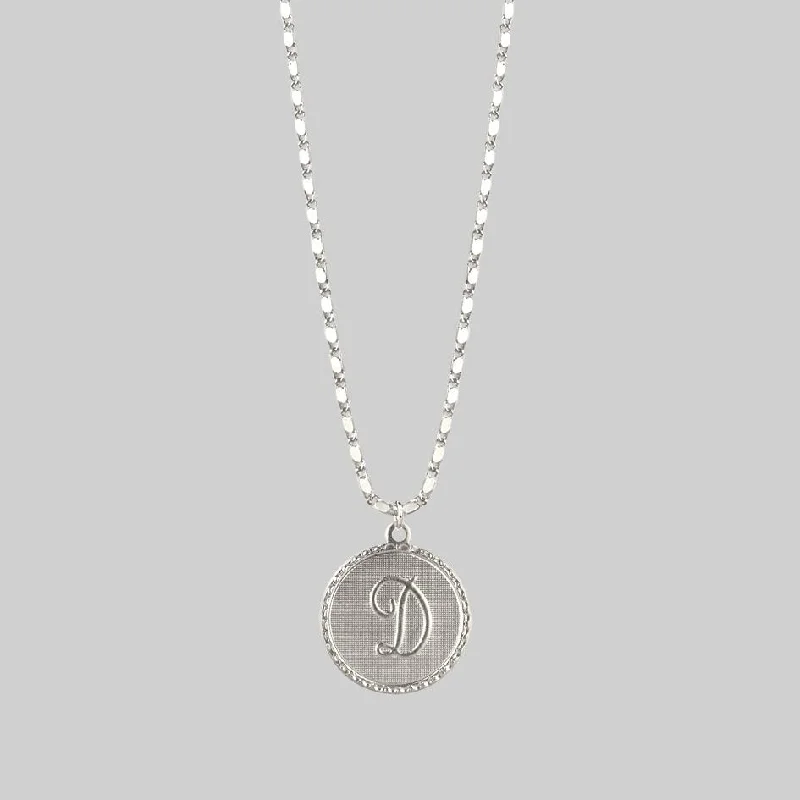 Shop Classic Women's  Necklaces & Pendants with a Modern Twist-Initial Medallion Silver Necklace (A - M)