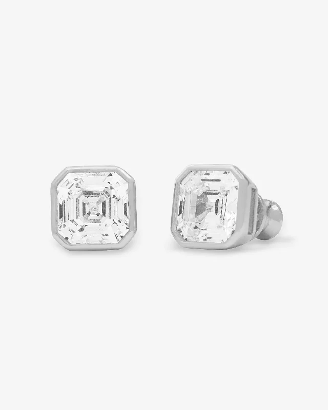 Women's Earrings – Elegant Designs for Every Personality--Duchess 8mm Studs - Silver|White Diamondettes Women's Earrings – Elegant Designs for Every Personality--Duchess 8mm Studs - Silver|White Diamondettes
