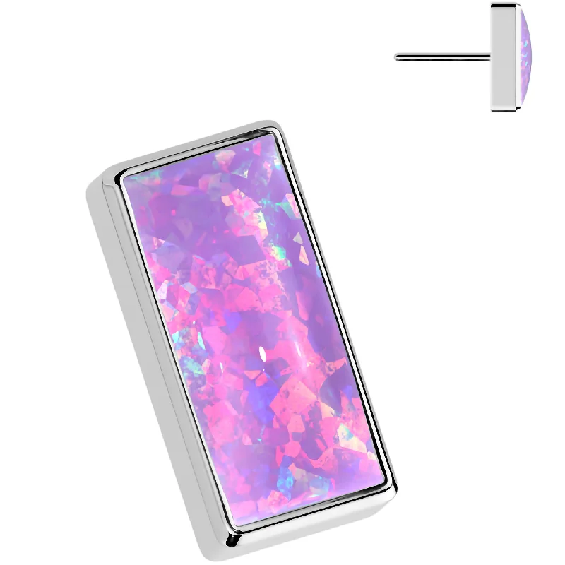Women's Earrings – Elegant Designs for Every Personality--Purple Synthetic Opal ASTM F-136 Bar Flat Back Earring Push In Top Women's Earrings – Elegant Designs for Every Personality--Purple Synthetic Opal ASTM F-136 Bar Flat Back Earring Push In Top