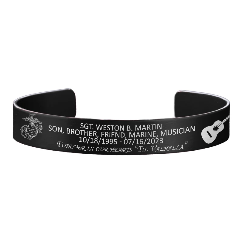 Men's Bracelets with Durable Materials-SGT Weston B. Martin Memorial Band – Hosted by the Martin Family Men's Bracelets with Durable Materials-SGT Weston B. Martin Memorial Band – Hosted by the Martin Family