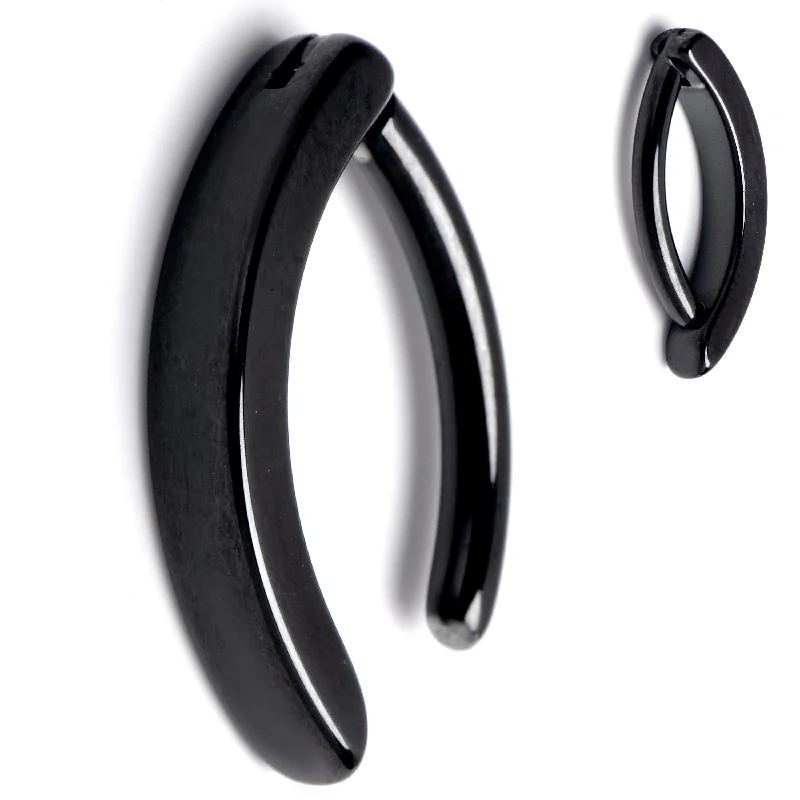 Belly Rings for Special Events -14 Gauge 3/8 Black ASTM F-136 Implant Grade Titanium Hinged Hoop Belly Ring Belly Rings for Special Events -14 Gauge 3/8 Black ASTM F-136 Implant Grade Titanium Hinged Hoop Belly Ring