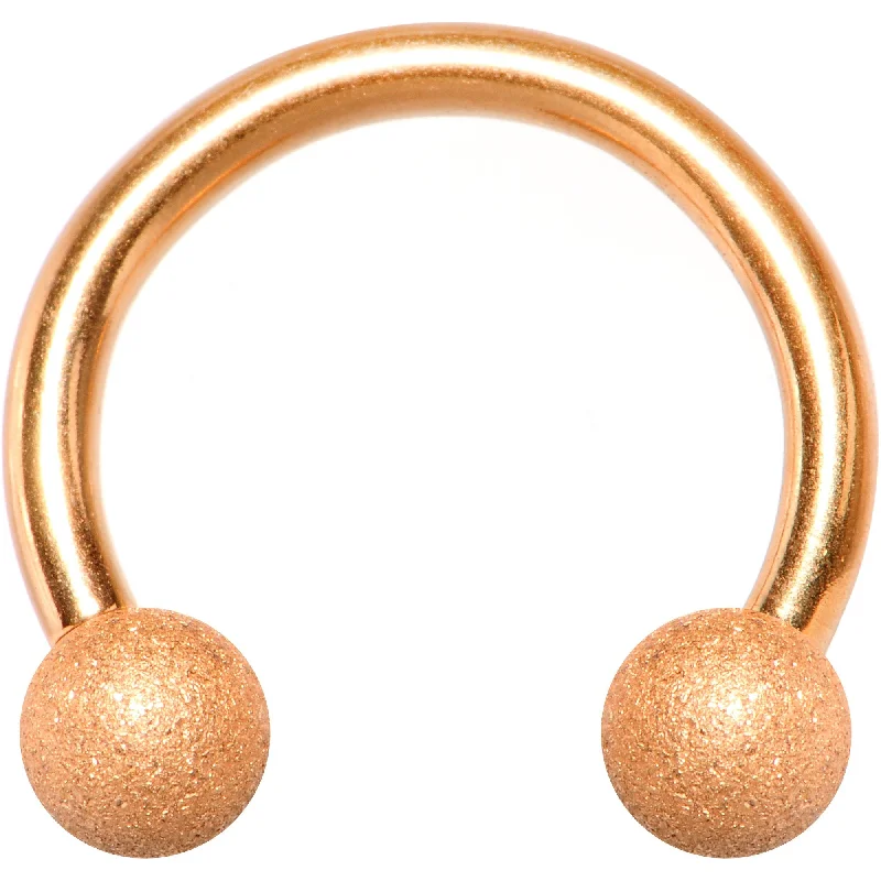 Lip Rings for Bold, Edgy Styles14 Gauge 7/16 Rose Gold Color PVD Textured Horseshoe Circular Barbell Lip Rings for Bold, Edgy Styles14 Gauge 7/16 Rose Gold Color PVD Textured Horseshoe Circular Barbell