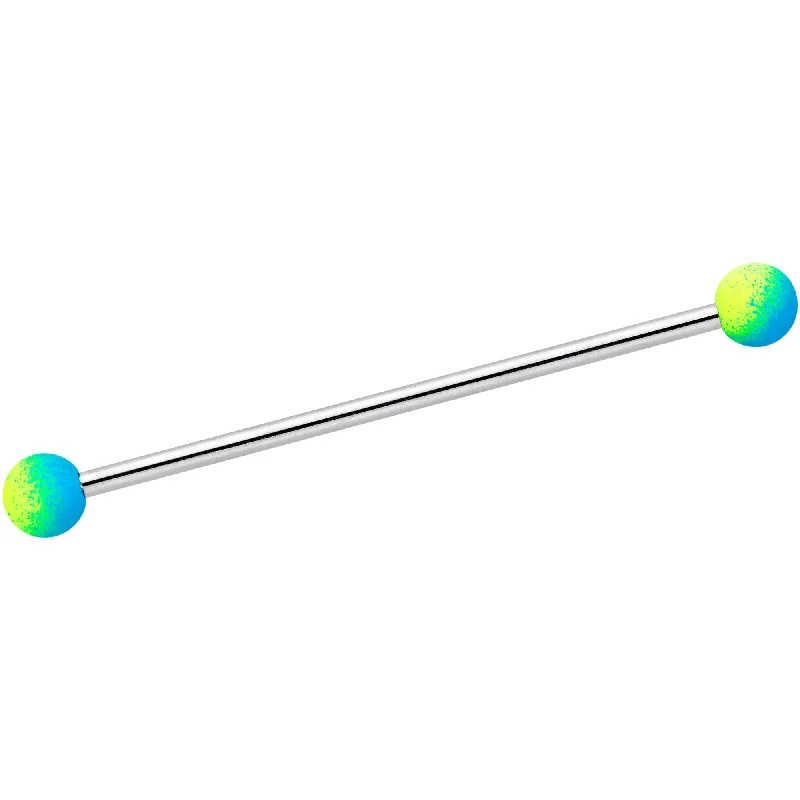 Women's Earrings – Elegant Designs for Every Personality--14 Gauge Blue Green Ombre Soft Finish Industrial Barbell 38mm Women's Earrings – Elegant Designs for Every Personality--14 Gauge Blue Green Ombre Soft Finish Industrial Barbell 38mm
