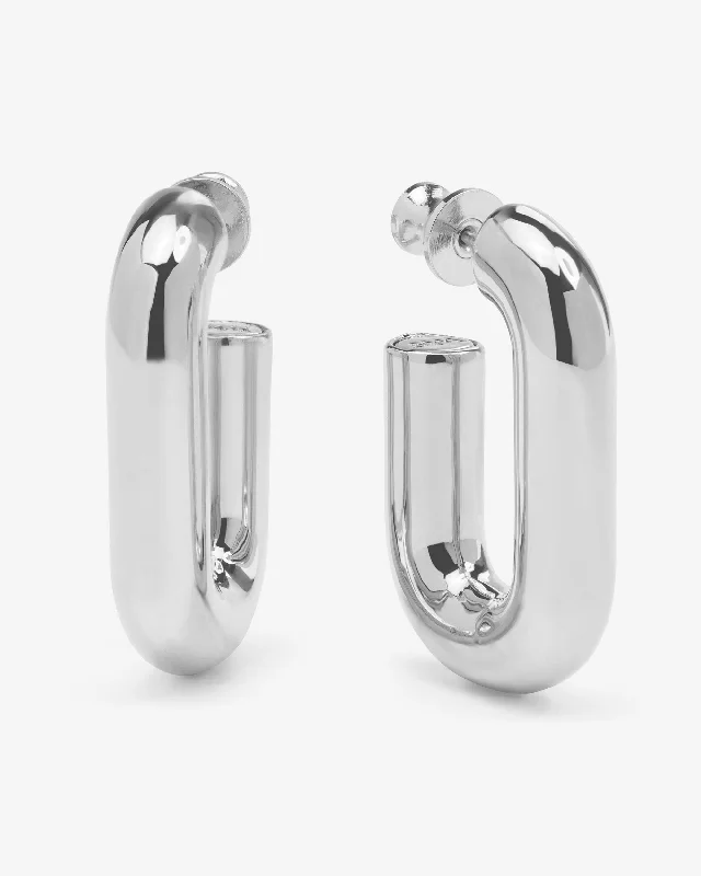 Women's Earrings – Elegant Designs for Every Personality--Frankie Chain Huggies - Silver