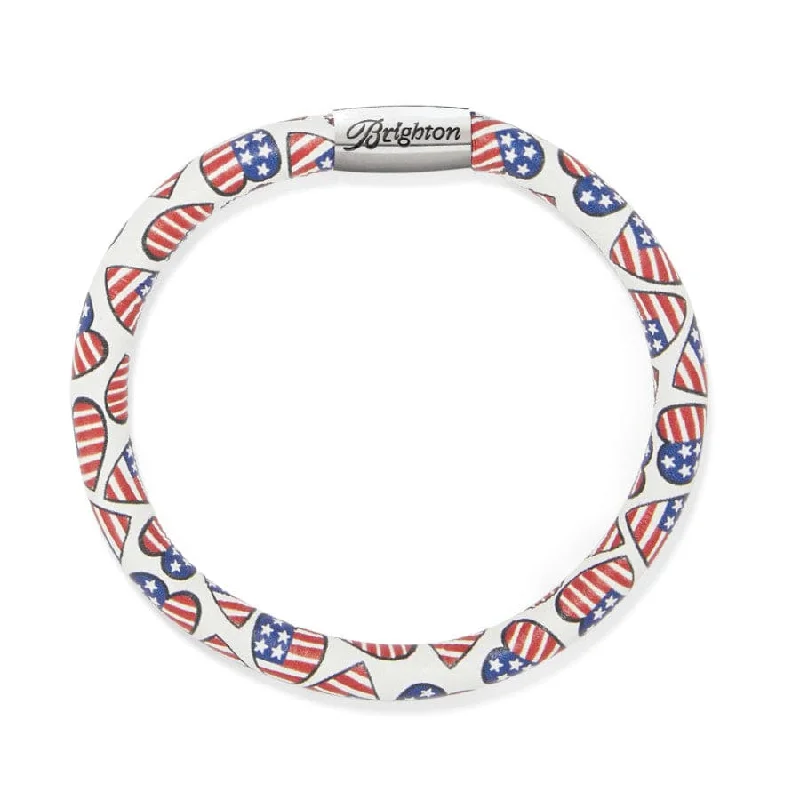 Women's Bangle Sets with Matching Earrings-Patriotic Luv Woodstock Bracelet