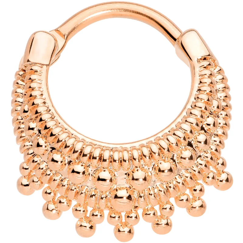 Nose Rings for a Fun Look -16 Gauge 3/8 Rose Gold Tone Debutante Fashion Hinged Septum Ring Nose Rings for a Fun Look -16 Gauge 3/8 Rose Gold Tone Debutante Fashion Hinged Septum Ring