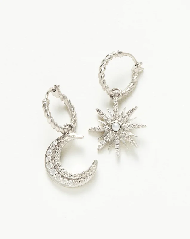Women's Earrings – Elegant Designs for Every Personality--Harris Reed Moonlight Pearl Hoop Earrings | Silver Plated/Pearl