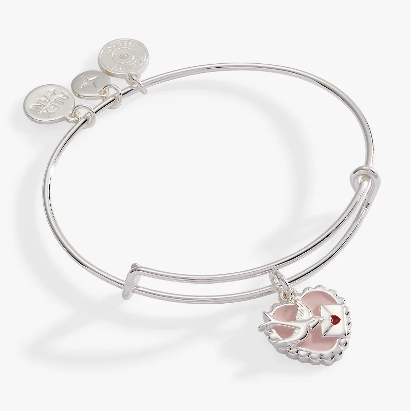 Women's Bangle Bracelets with Glass Details-Love Letter Bangle