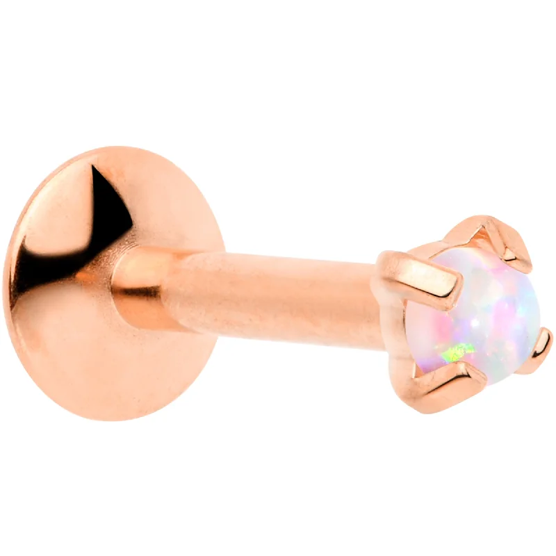 Stunning Lip Rings with Shiny Accents16G 1/4 2mm Syn Opal Rose Gold G23 Titanium Internal Thread Labret Stunning Lip Rings with Shiny Accents16G 1/4 2mm Syn Opal Rose Gold G23 Titanium Internal Thread Labret