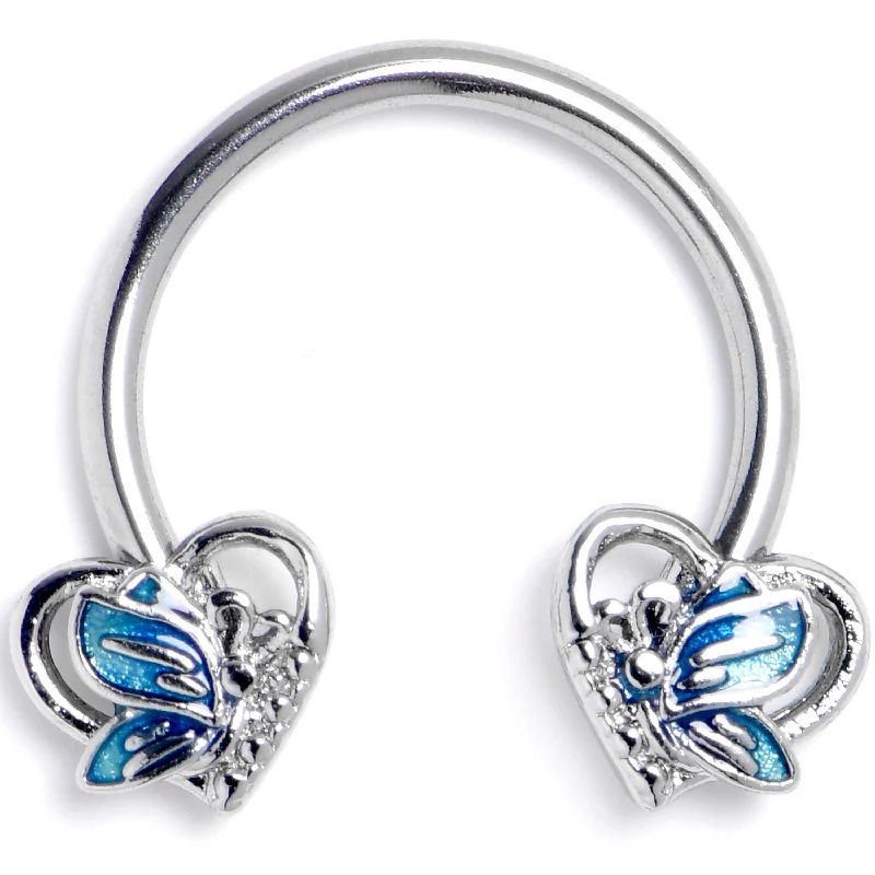 Women's Earrings – Elegant Designs for Every Personality--16 Gauge 3/8 Butterfly Love Heart Blue Horseshoe Circular Barbell Women's Earrings – Elegant Designs for Every Personality--16 Gauge 3/8 Butterfly Love Heart Blue Horseshoe Circular Barbell