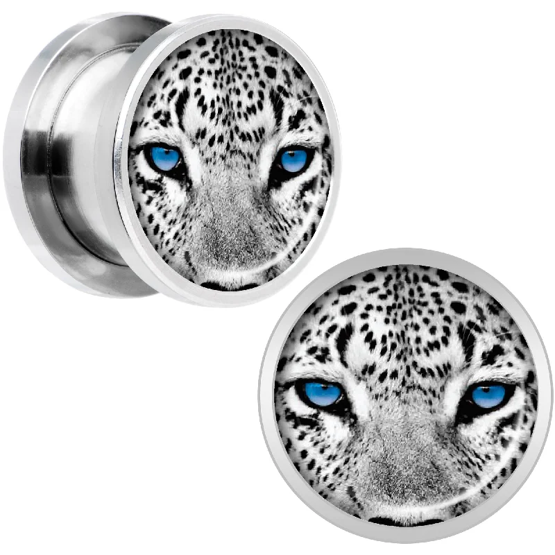 Women's Earrings – Elegant Designs for Every Personality--Black White Leopard Eyes Steel Screw Fit Plug Set 1/2 Women's Earrings – Elegant Designs for Every Personality--Black White Leopard Eyes Steel Screw Fit Plug Set 1/2