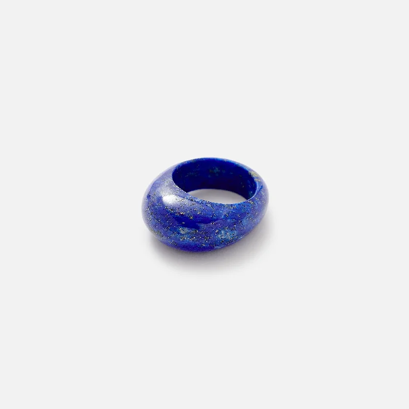 Chic Women's Rings for Fashion-Forward Looks-Lapis Halo Ring
