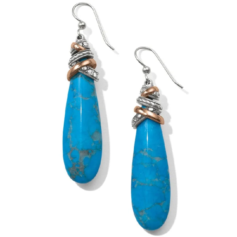 Women's Earrings – Elegant Designs for Every Personality--Neptune's Rings Pyramid Turquoise French Wire Earrings