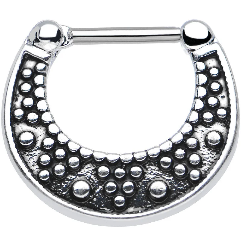 Nose Rings for Expressive Style -16 Gauge 5/16 Stainless Steel Aztec Wonders Septum Clicker Nose Rings for Expressive Style -16 Gauge 5/16 Stainless Steel Aztec Wonders Septum Clicker