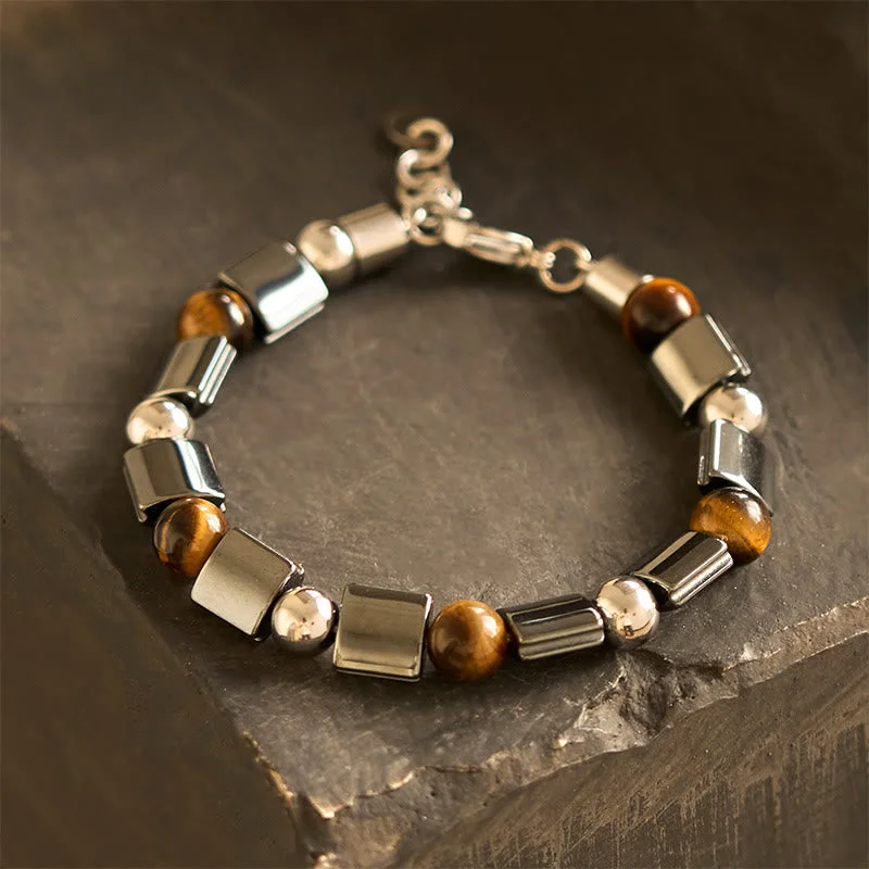 Fashionable Metal Bracelets for Men-Buddha Stones Hematite Tiger Eye Picasso Jasper Support Buckle Chain Bracelet Fashionable Metal Bracelets for Men-Buddha Stones Hematite Tiger Eye Picasso Jasper Support Buckle Chain Bracelet