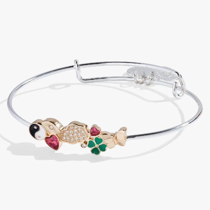 Slim Bangles for Women-Silver Linings Inline Charm Bangle