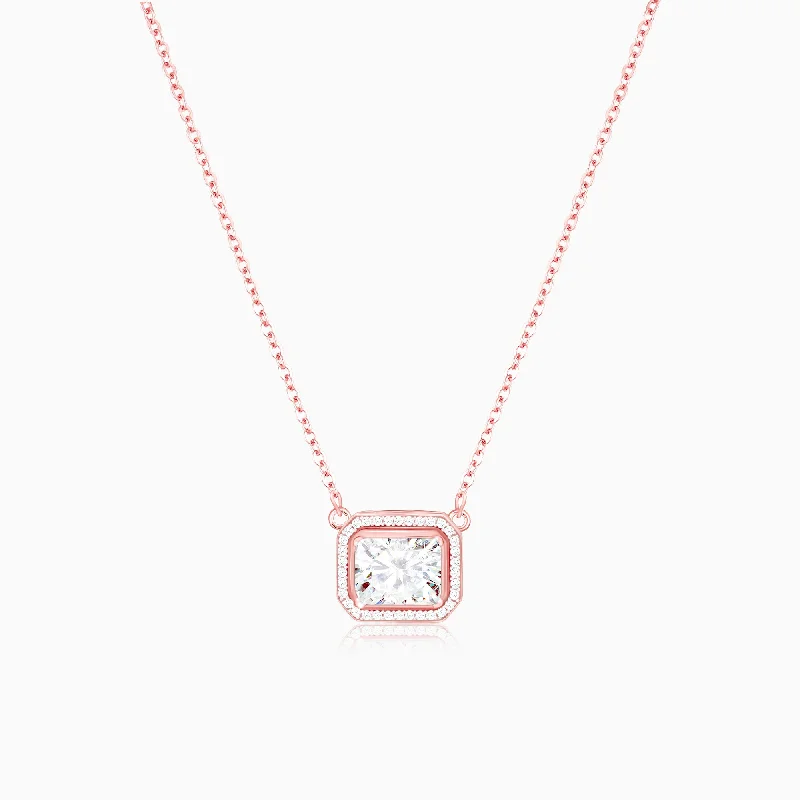 Shop Classic Women's Necklaces & Pendants with a Modern Twist-Rose Gold Studded Baguette Necklace Shop Classic Women's Necklaces & Pendants with a Modern Twist-Rose Gold Studded Baguette Necklace