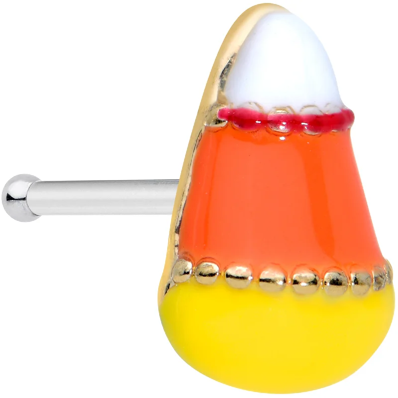 Tiny Nose Rings -20 Gauge 1/4 Candy Corn Halloween Nose Bone