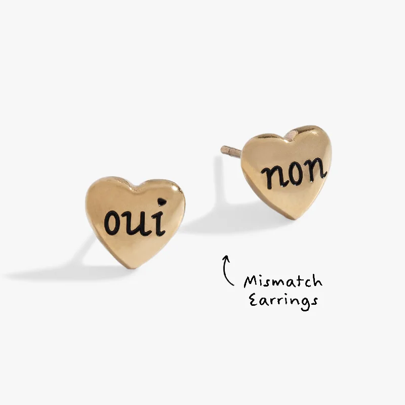 Women's Earrings – Elegant Designs for Every Personality--Oui & Non Heart Stud Earrings