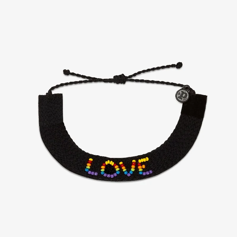 Trendy Metal Bangles for Women-Woven Seed Bead Love Bracelet
