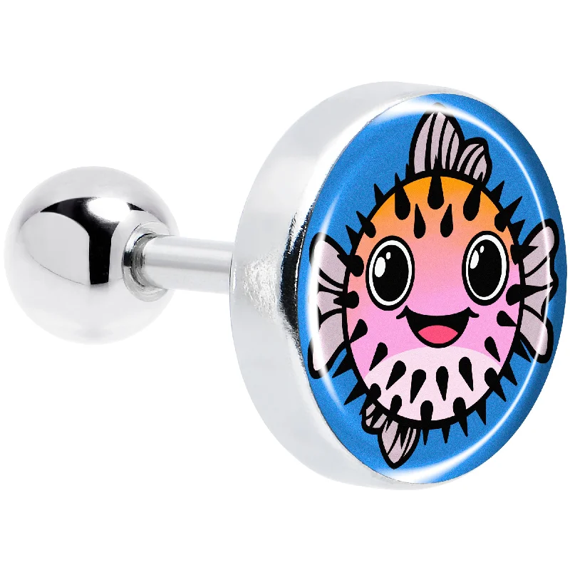 Women's Earrings – Elegant Designs for Every Personality--16 Gauge 1/4 Swimming Pufferfish Tragus Cartilage Earring Women's Earrings – Elegant Designs for Every Personality--16 Gauge 1/4 Swimming Pufferfish Tragus Cartilage Earring