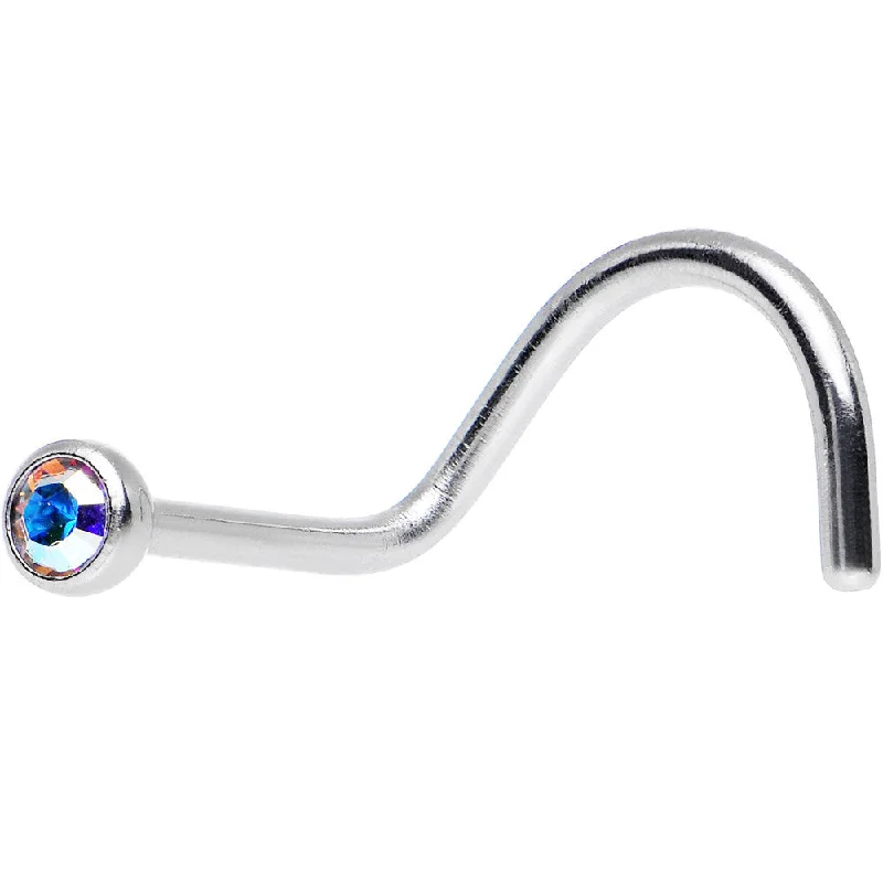 Nose Rings for Bridal Look -Crystal Aurora Crystal Screw Nose Ring Created with Crystals Nose Rings for Bridal Look -Crystal Aurora Crystal Screw Nose Ring Created with Crystals