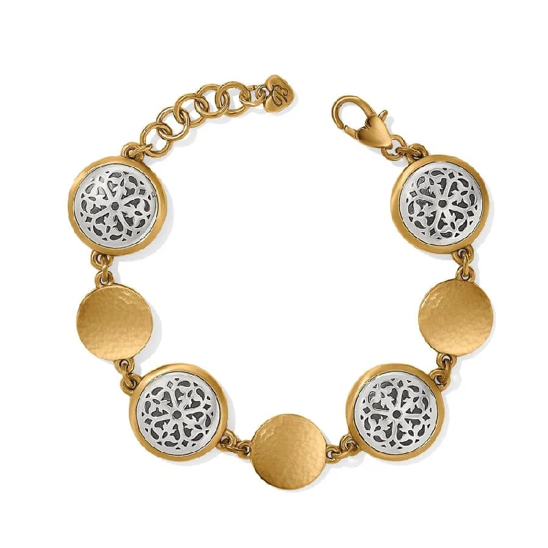 Thin Gemstone Bangles for Women-Ferrara Two Tone Luce Link Bracelet