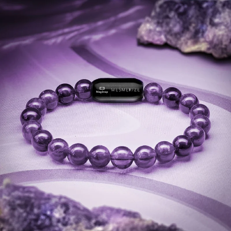 Designer Bracelets for Men with Bold Patterns-Wellness Amethyst Natural Stone Bracelet