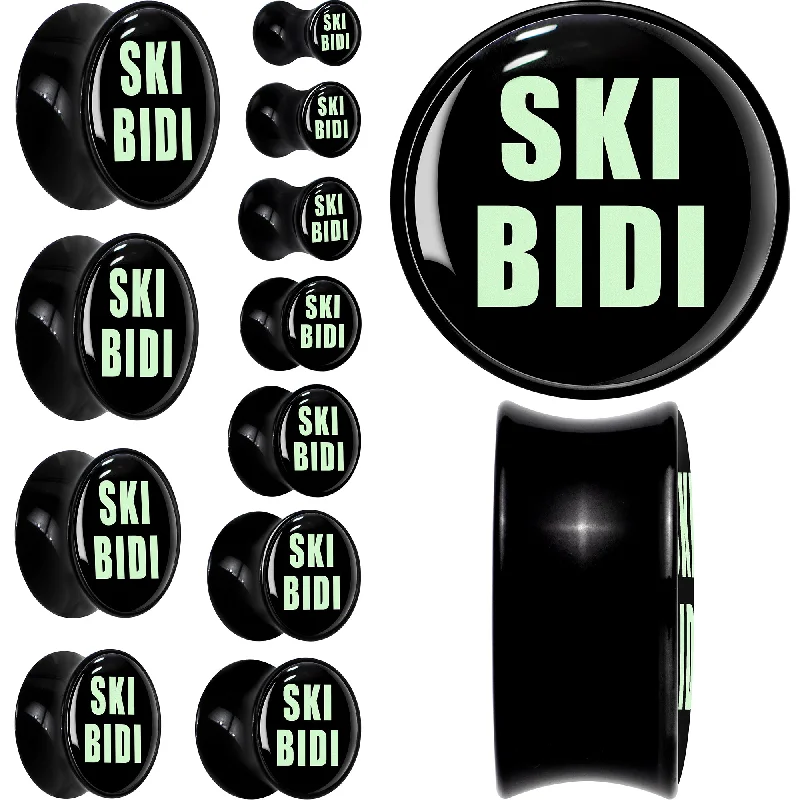 Women's Earrings – Elegant Designs for Every Personality--0 Gauge SKIBIDI Black Acrylic Saddle Plug Set