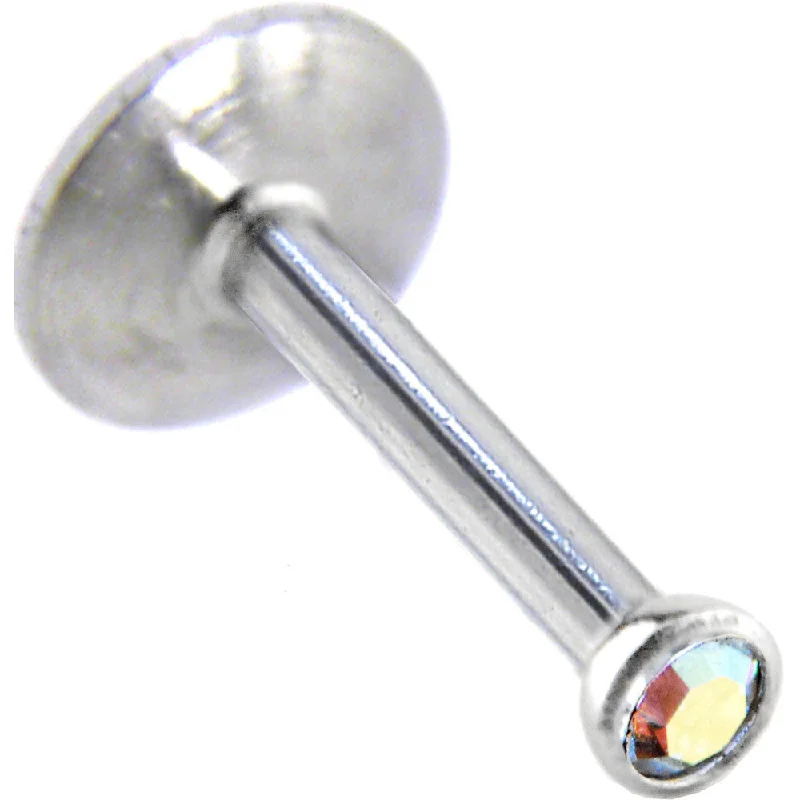 Lip Rings for Trendy Looks16 Gauge Steel Aurora Gem Push-In Monroe Ring - 5/16