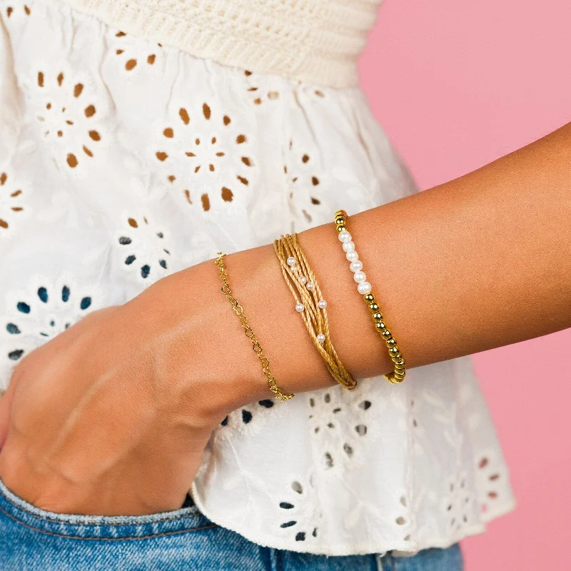 Cuff Bracelet Bangles for Women-Lovely Pearl Pack