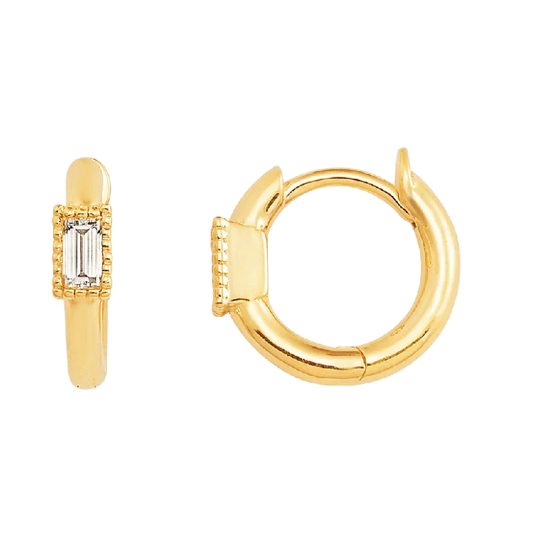 Women's Earrings – Elegant Designs for Every Personality--Shapes Baguette Huggie Earrings