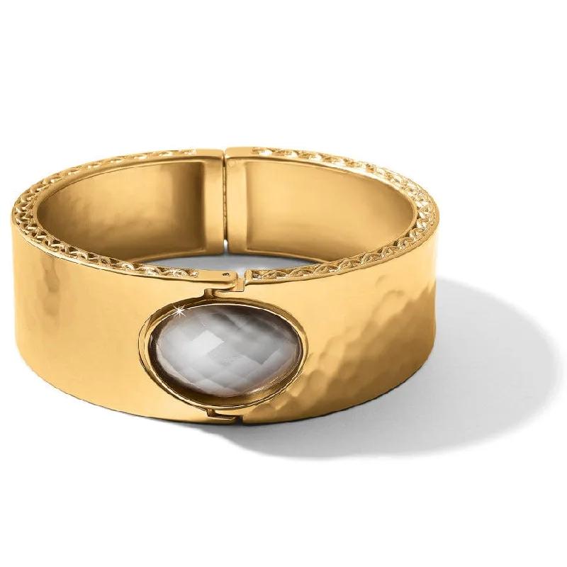 Adjustable Beaded Bangles for Women-Golden Moon Hinged Bangle