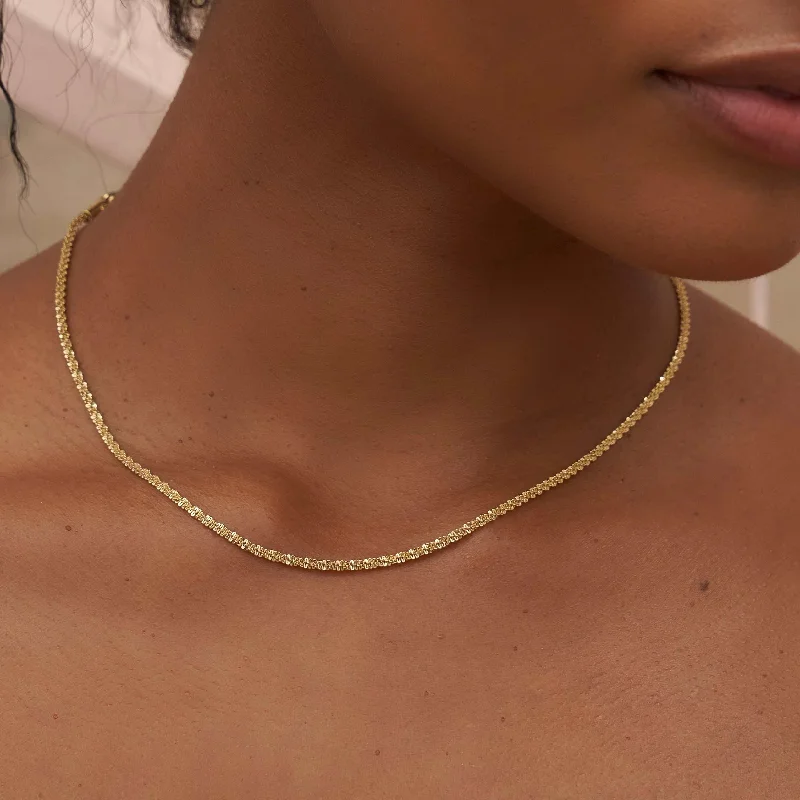 Shop Classic Women's  Necklaces & Pendants with a Modern Twist-Popcorn Necklace in Yellow Gold (Adjustable)