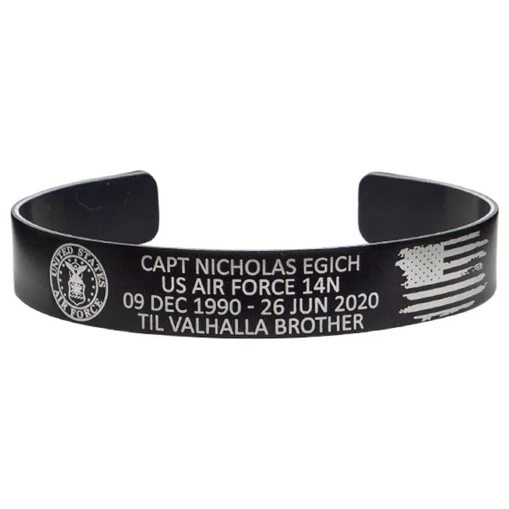 Personalized Metal Bracelets for Men-Captain Nicholas Egich Memorial Bracelet - Hosted by the Egich Family Personalized Metal Bracelets for Men-Captain Nicholas Egich Memorial Bracelet - Hosted by the Egich Family