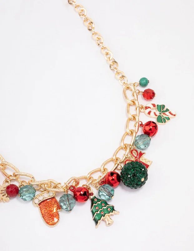Shop Classic Women's Necklaces & Pendants with a Modern Twist-Tree, Bells & Beads Festive Charm Necklace Shop Classic Women's Necklaces & Pendants with a Modern Twist-Tree, Bells & Beads Festive Charm Necklace