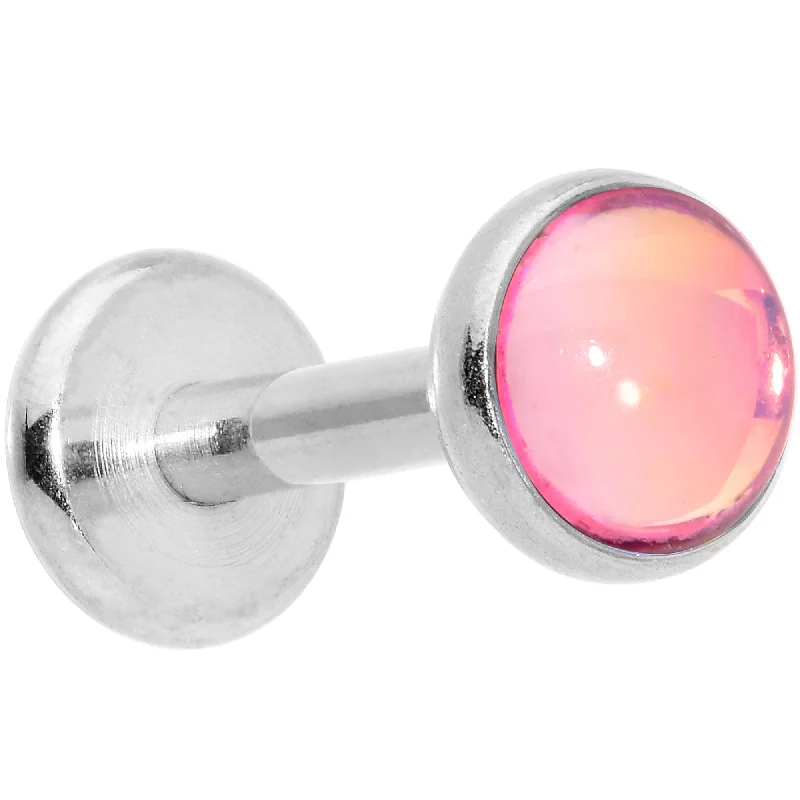 Women's Earrings – Elegant Designs for Every Personality--16 Gauge 1/4 Pink Faux Opal Internally Threaded Labret Monroe Tragus Women's Earrings – Elegant Designs for Every Personality--16 Gauge 1/4 Pink Faux Opal Internally Threaded Labret Monroe Tragus