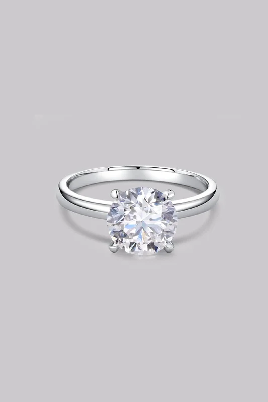 Chic Women's Rings for Fashion-Forward Looks-Solitaire Round Diamond Ring (3ct)