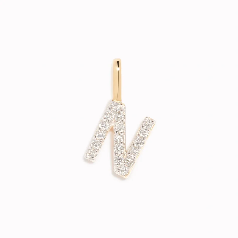 Shop Classic Women's  Necklaces & Pendants with a Modern Twist-Diamond Initial Pendant 14k Gold - N