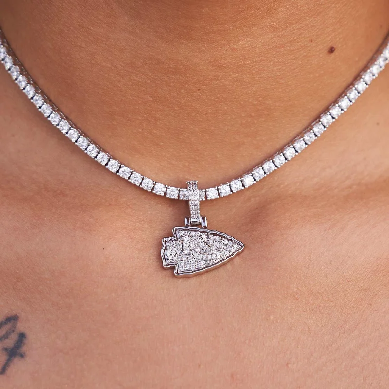 Shop Classic Women's Necklaces & Pendants with a Modern Twist-Kansas City Chiefs Official NFL Micro Logo Pendant - White Gold Shop Classic Women's Necklaces & Pendants with a Modern Twist-Kansas City Chiefs Official NFL Micro Logo Pendant - White Gold