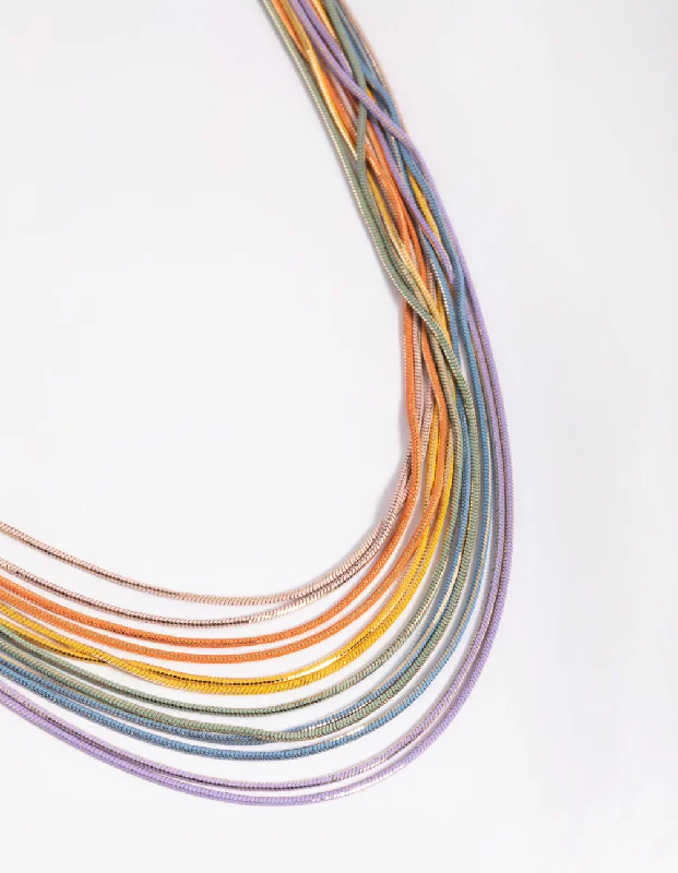 Shop Classic Women's Necklaces & Pendants with a Modern Twist-Rainbow Chain Layered Necklace Shop Classic Women's Necklaces & Pendants with a Modern Twist-Rainbow Chain Layered Necklace