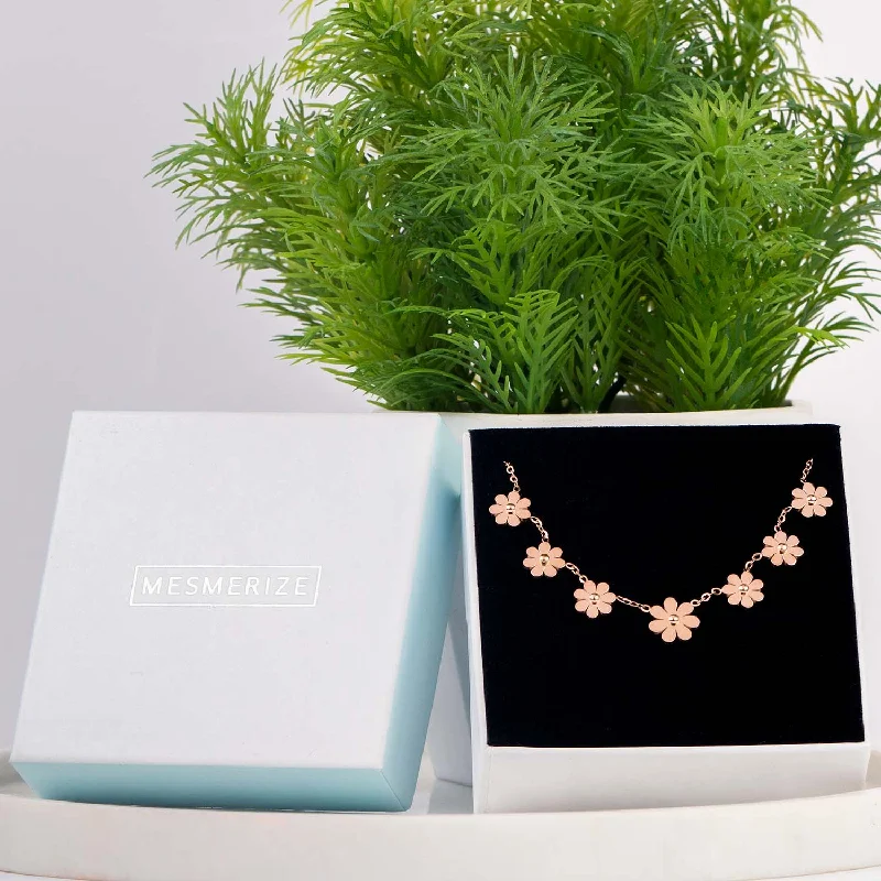 Shop Classic Women's  Necklaces & Pendants with a Modern Twist-Rose Gold Mini Daisy Necklace