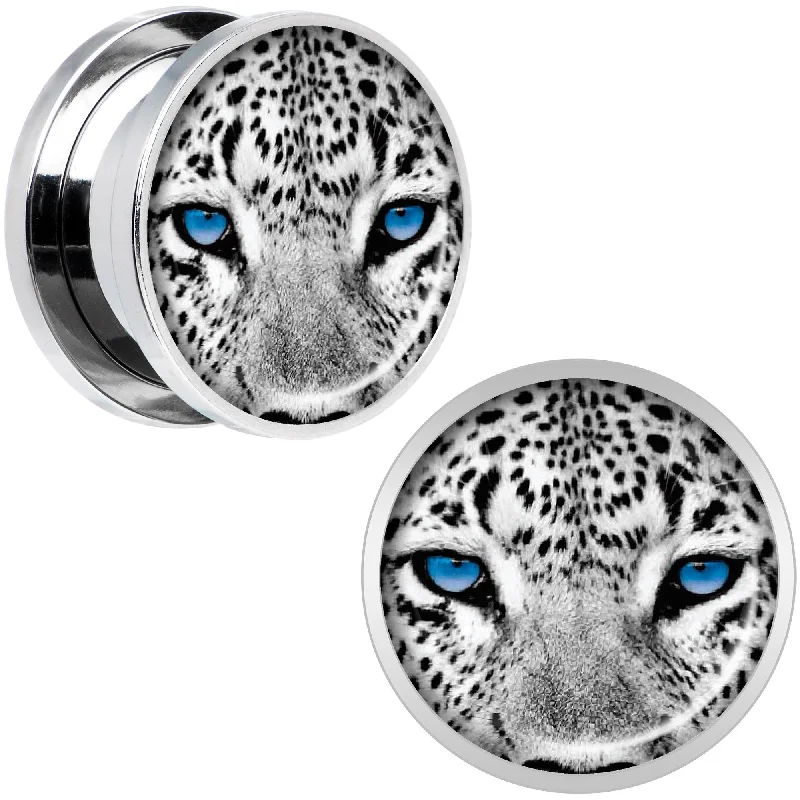 Women's Earrings – Elegant Designs for Every Personality--Black White Leopard Eyes Steel Screw Fit Plug Set 5/8 Women's Earrings – Elegant Designs for Every Personality--Black White Leopard Eyes Steel Screw Fit Plug Set 5/8