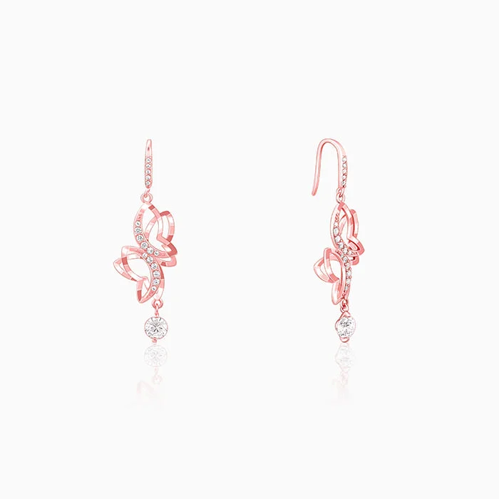 Women's Earrings – Elegant Designs for Every Personality--Rose Gold Shining Butterfly Earrings