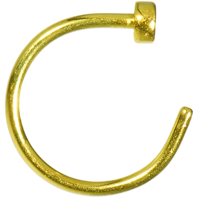 Nose Rings with Hooks -20 Gauge 3/8 Yellow Anodized Titanium Nose Hoop